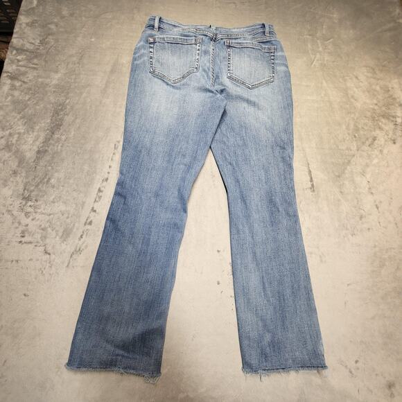 J. Jill Denim Jeans Womens 8P Blue Demi Boot Cut Stretch Raw Frayed Hem Petite - Picture 10 of 11